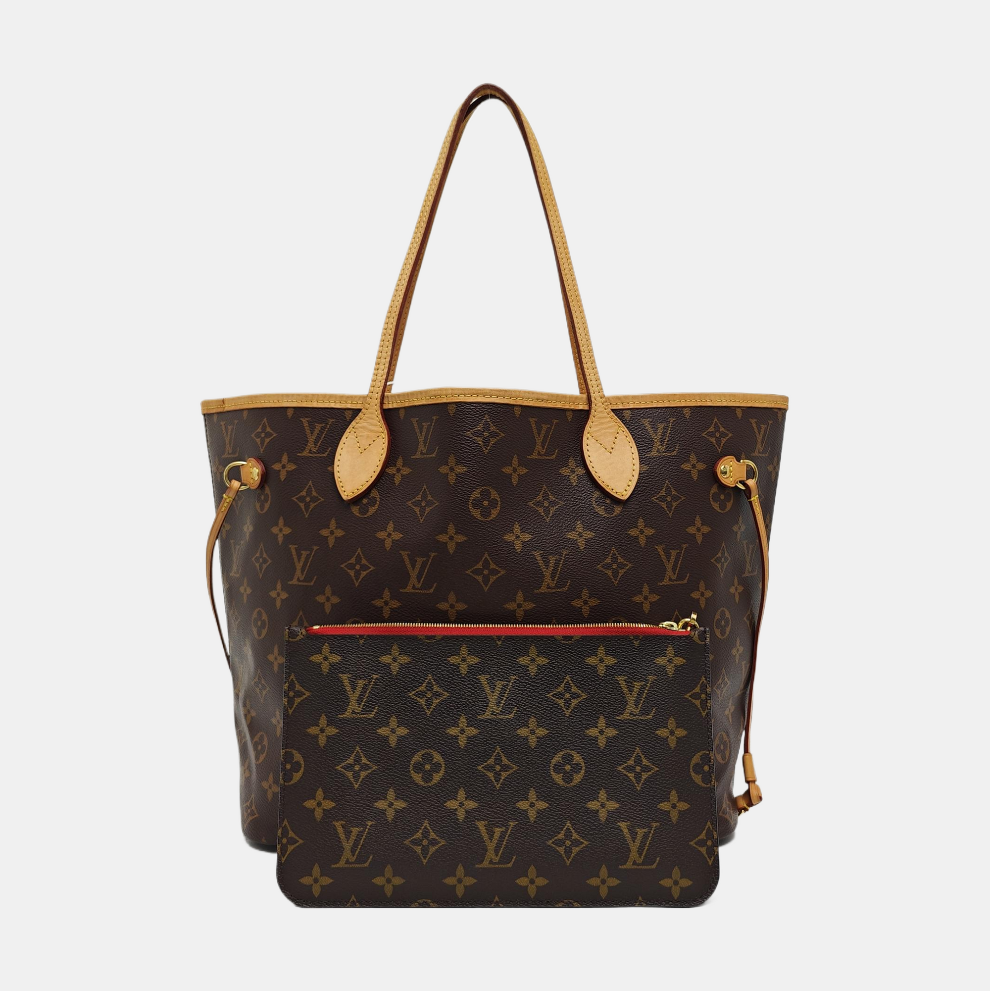 NEVERFULL MM Monogram Coated Canvas Brown