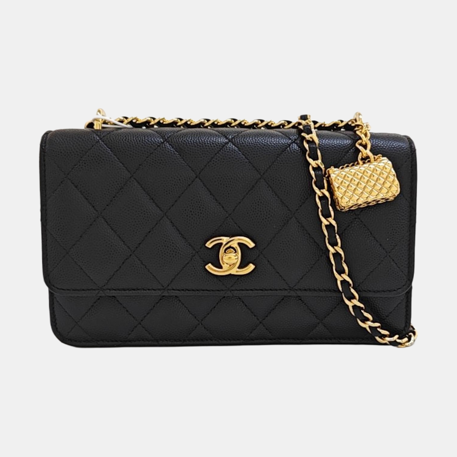 WOC Large Quilted Grained Calfskin Black