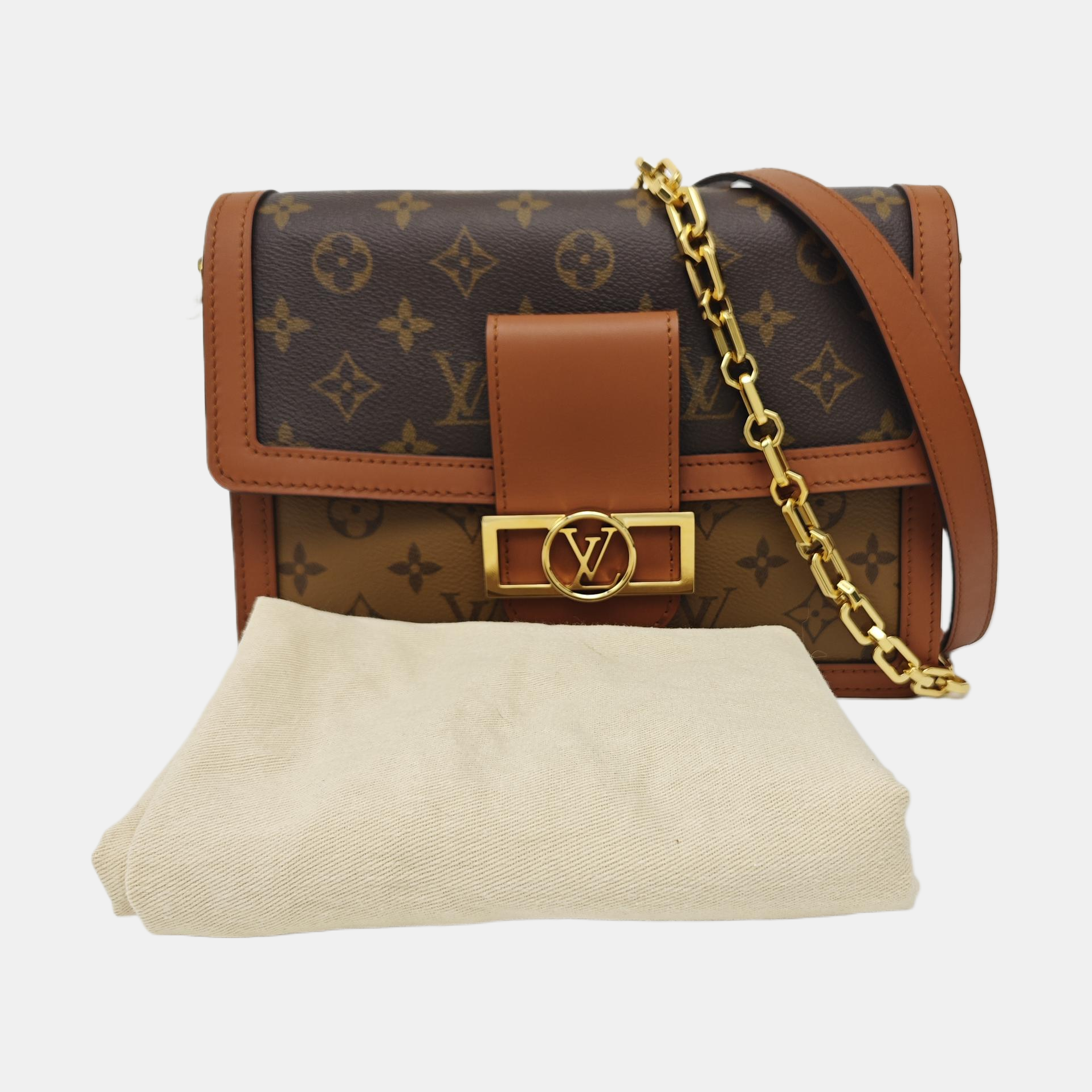 DAUPHINE MM Monogram Coated Canvas Brown