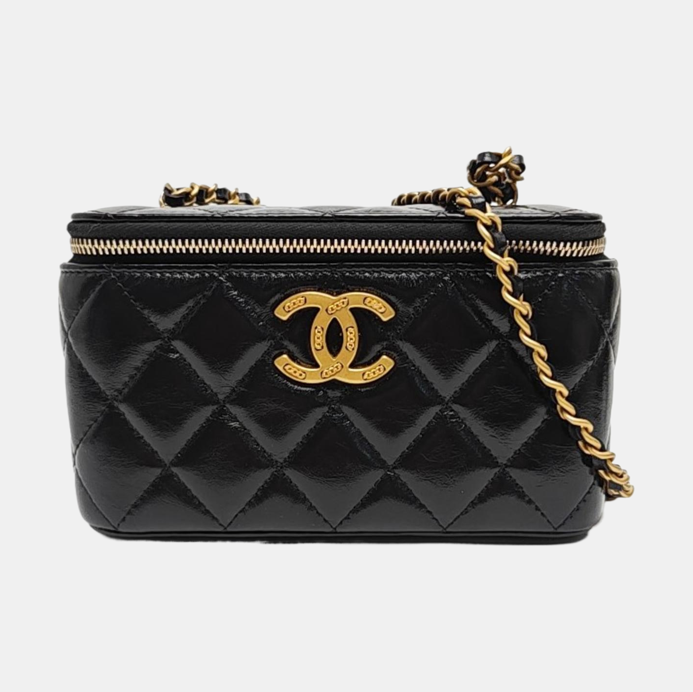 VANITY CASE Small Quilted Calfskin Black