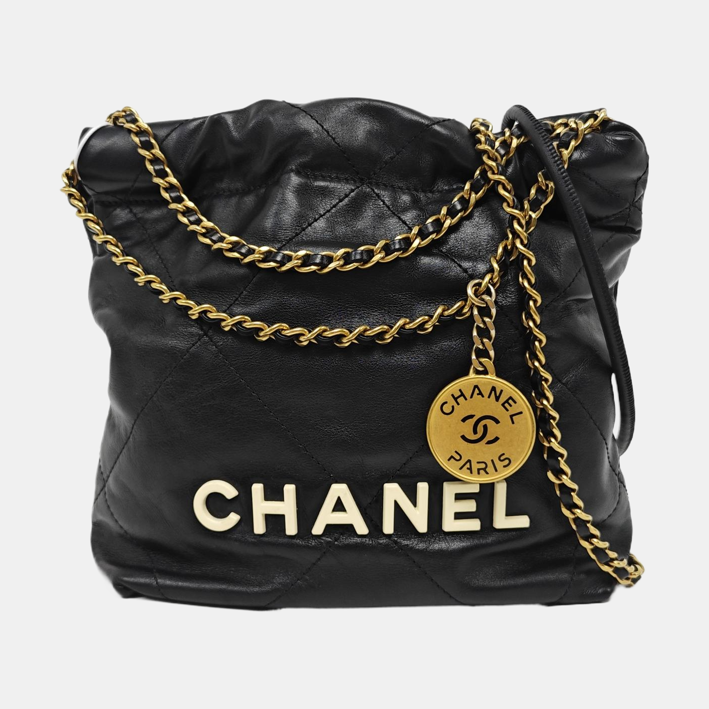 CHANEL 22 Mini Quilted Calfskin Black