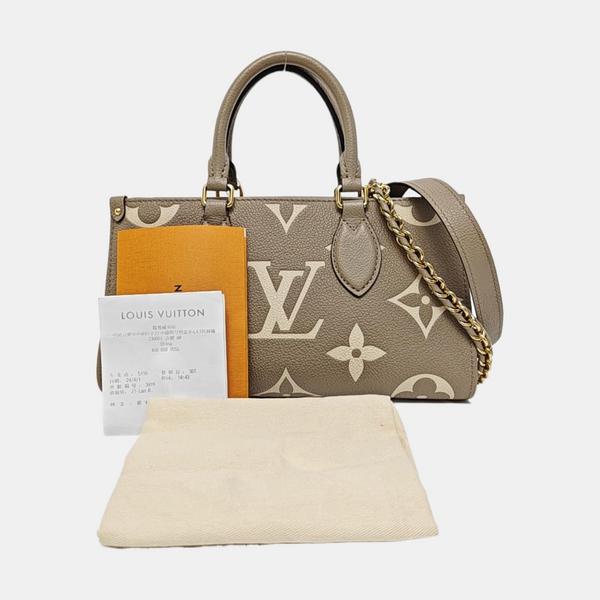 ONTHEGO EAST WEST PM Monogram Calfskin Gray