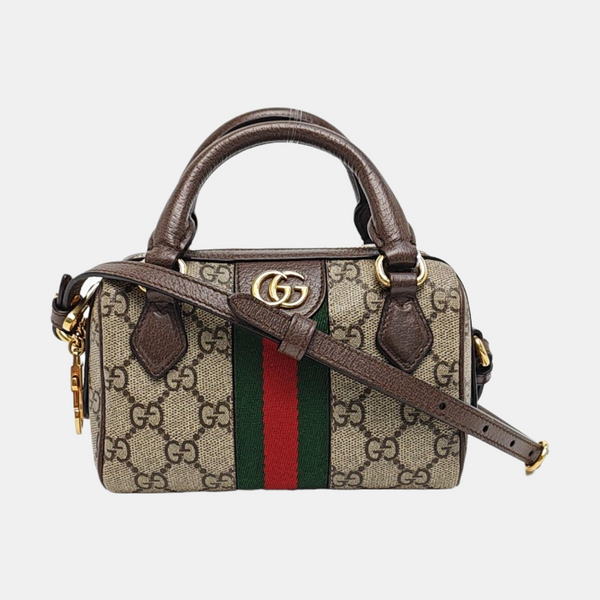 Ophidia Mini Monogram Coated Canvas Beige