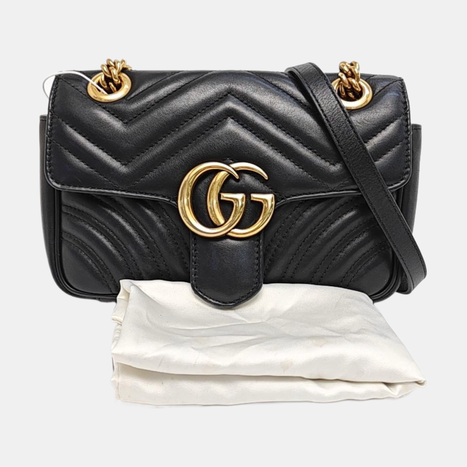 GG Marmont Small Quilted Calfskin Black