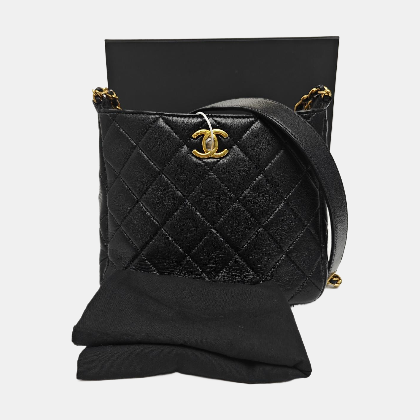 Quilted Lambskin Crossbody Bag Black
