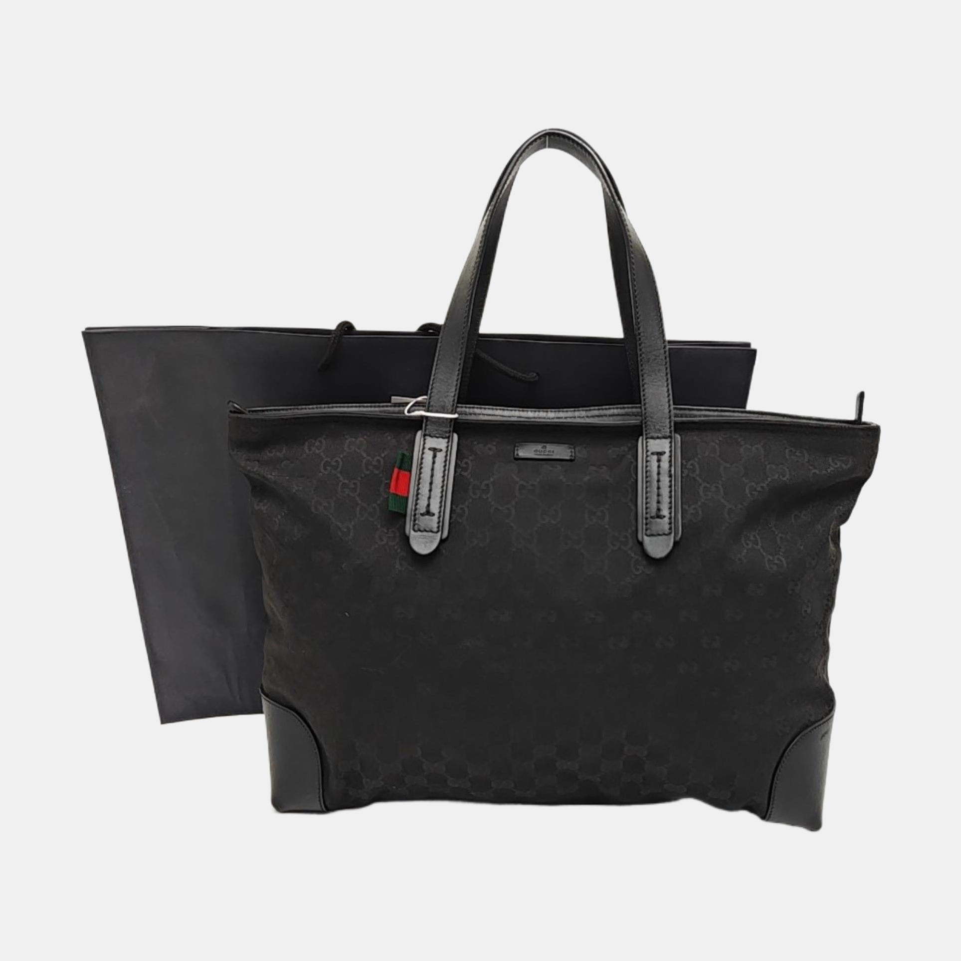 Monogram Canvas Tote Bag Black