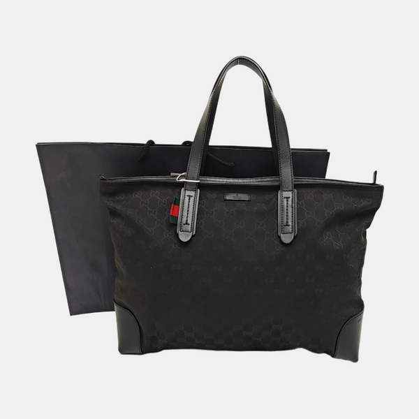 Monogram Canvas Tote Bag Black