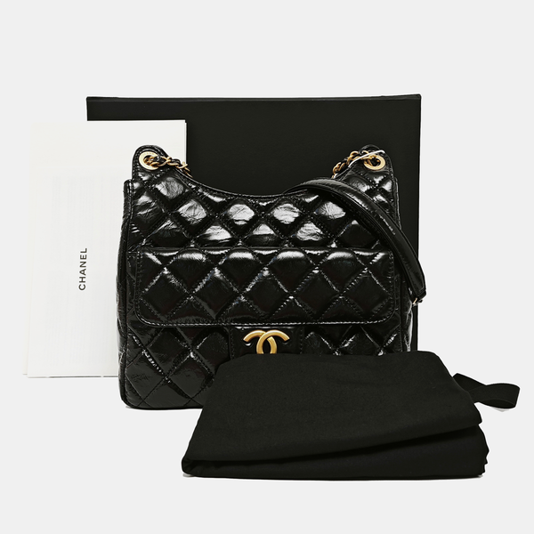 23C HOBO Medium Quilted Calfskin Black