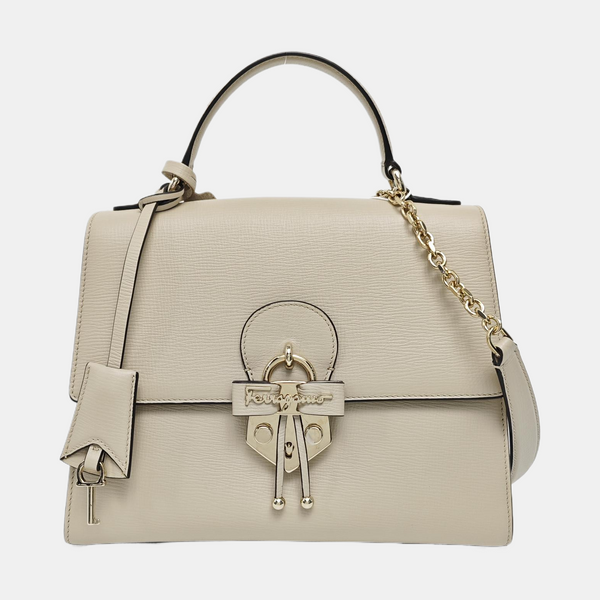 Calfskin Shoulder Bag Beige