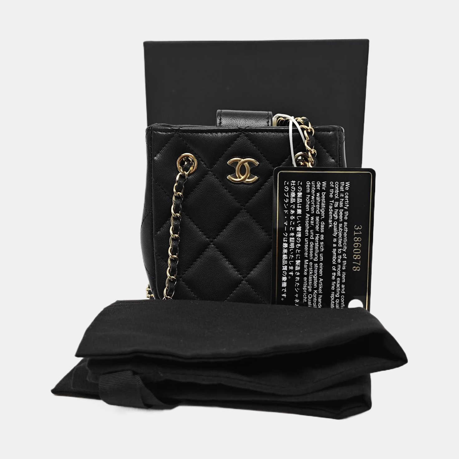 Quilted Lambskin Shoulder Bag Mini Black