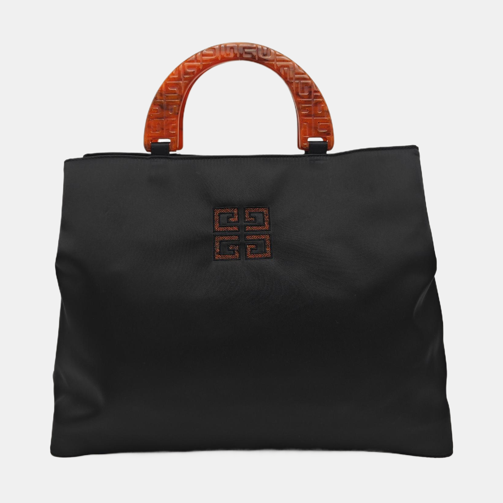 Nylon Top Handle Bag Black