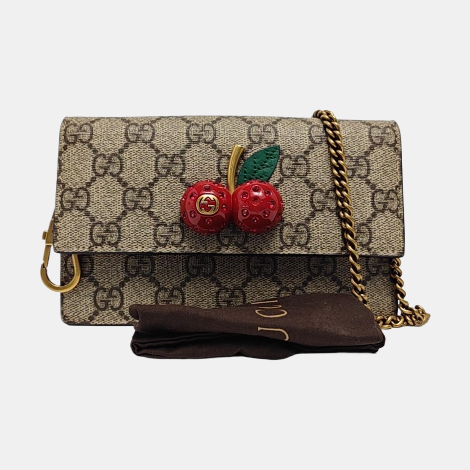 GG Supreme Mini Monogram Coated Canvas Beige