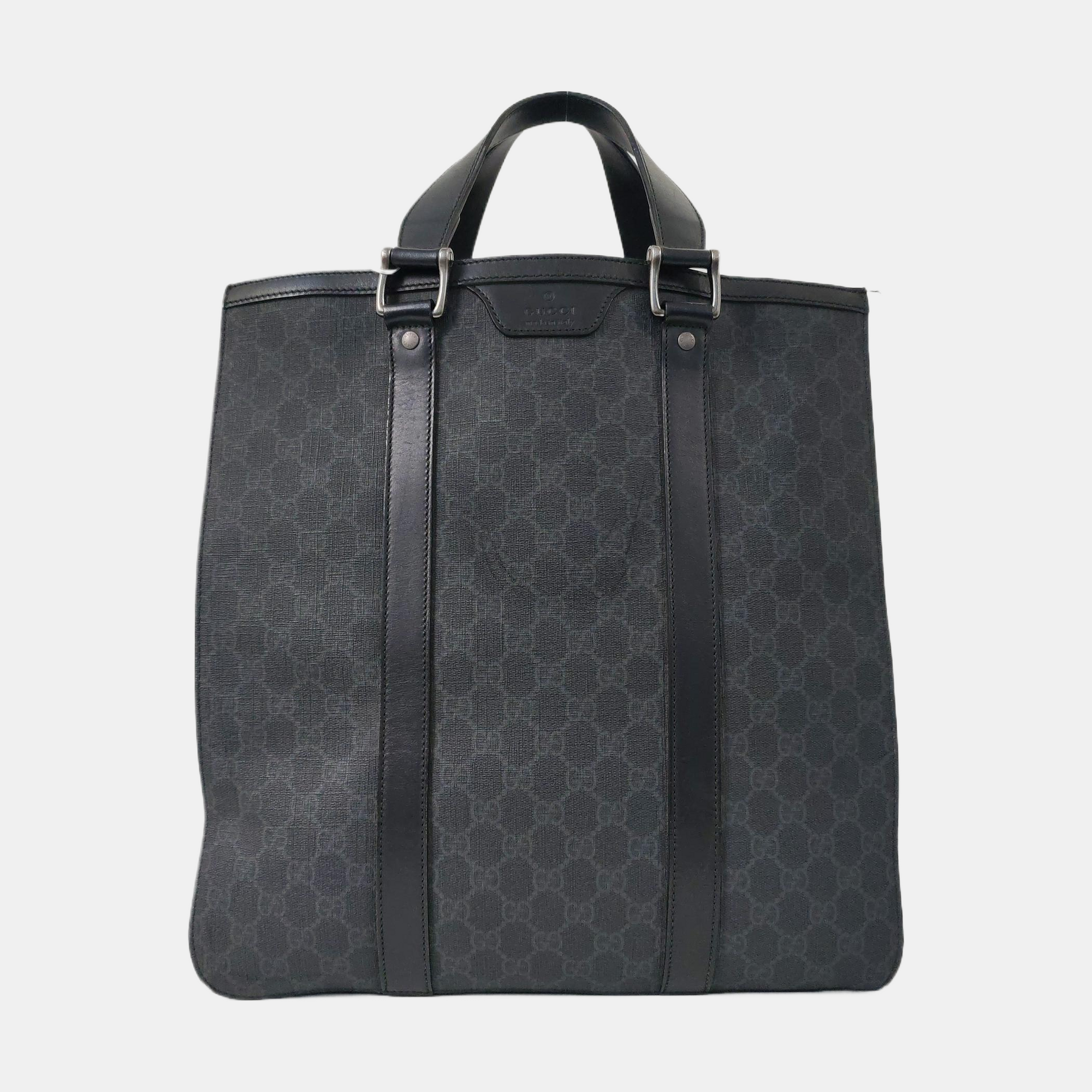 Monogram Coated Canvas Tote Bag Black