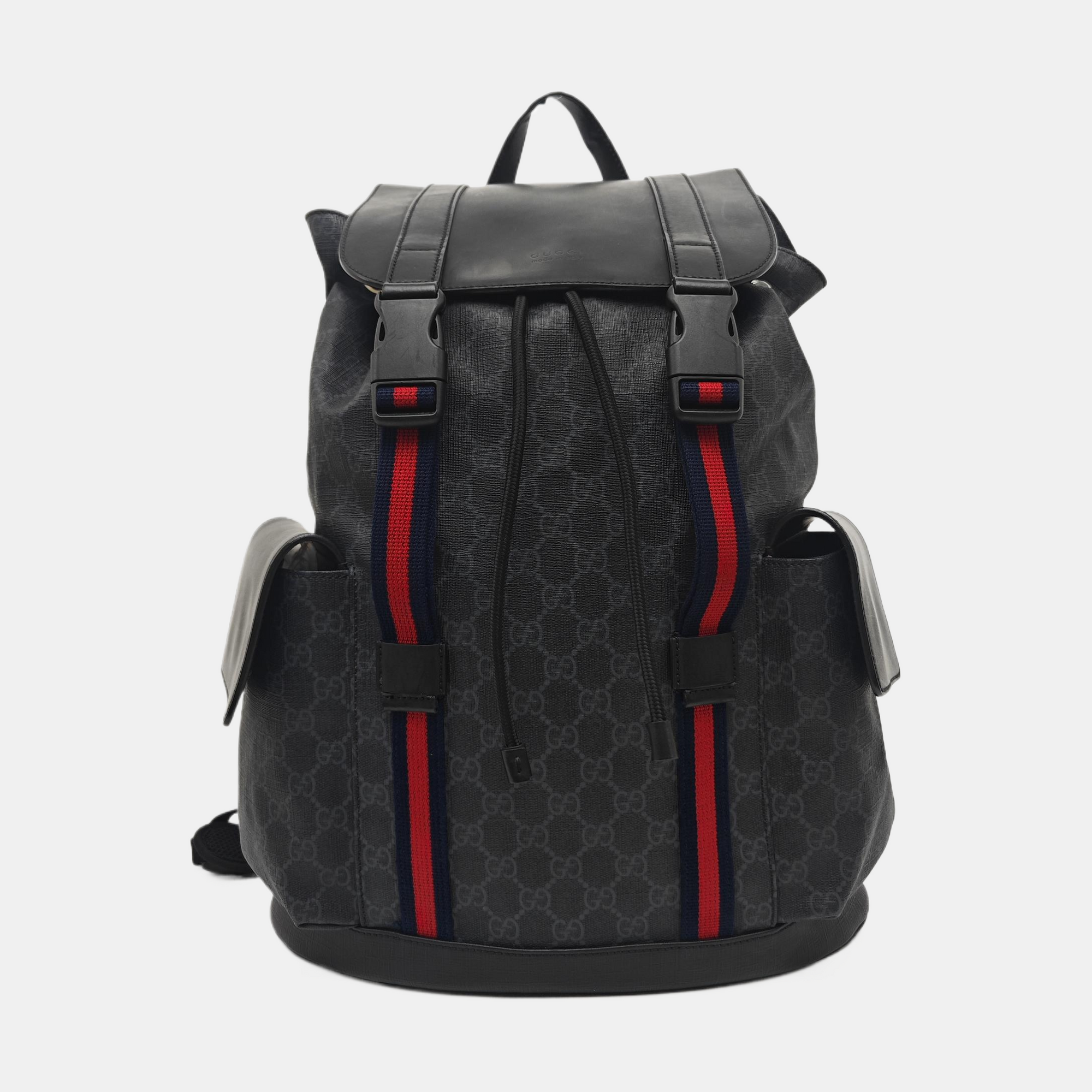 GG Supreme Monogram Coated Canvas Gray