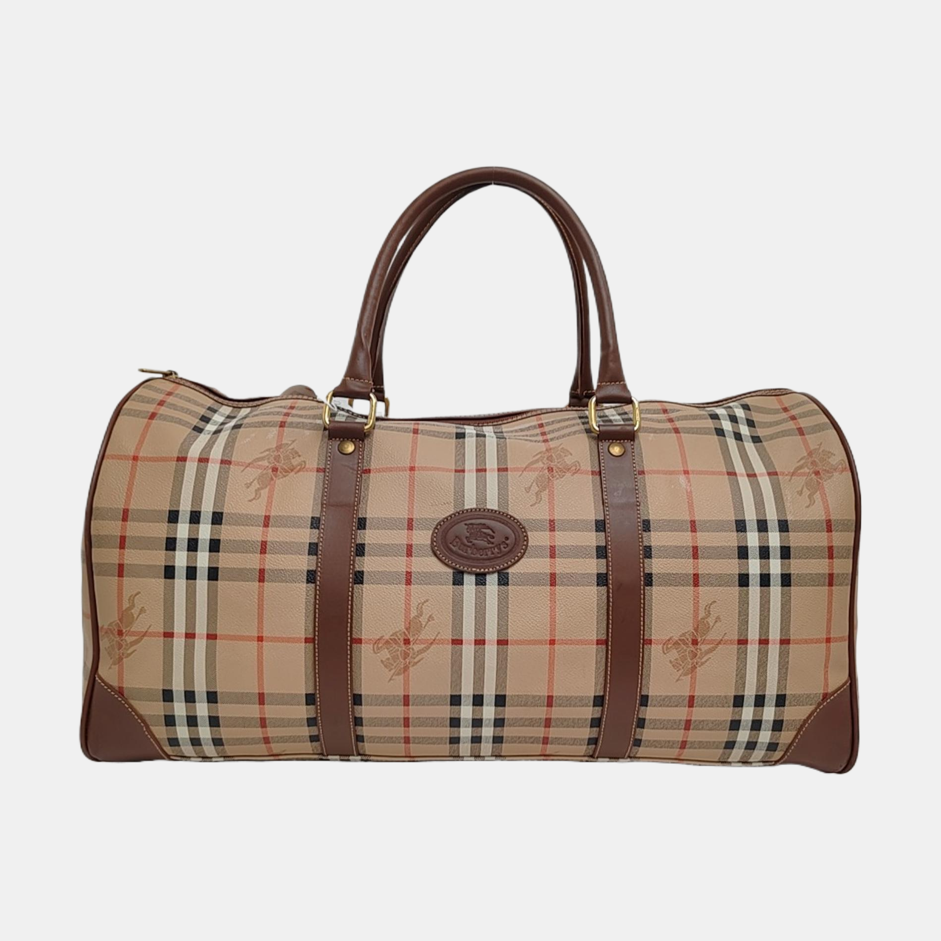 Coated Canvas Top Handle Bag Beige