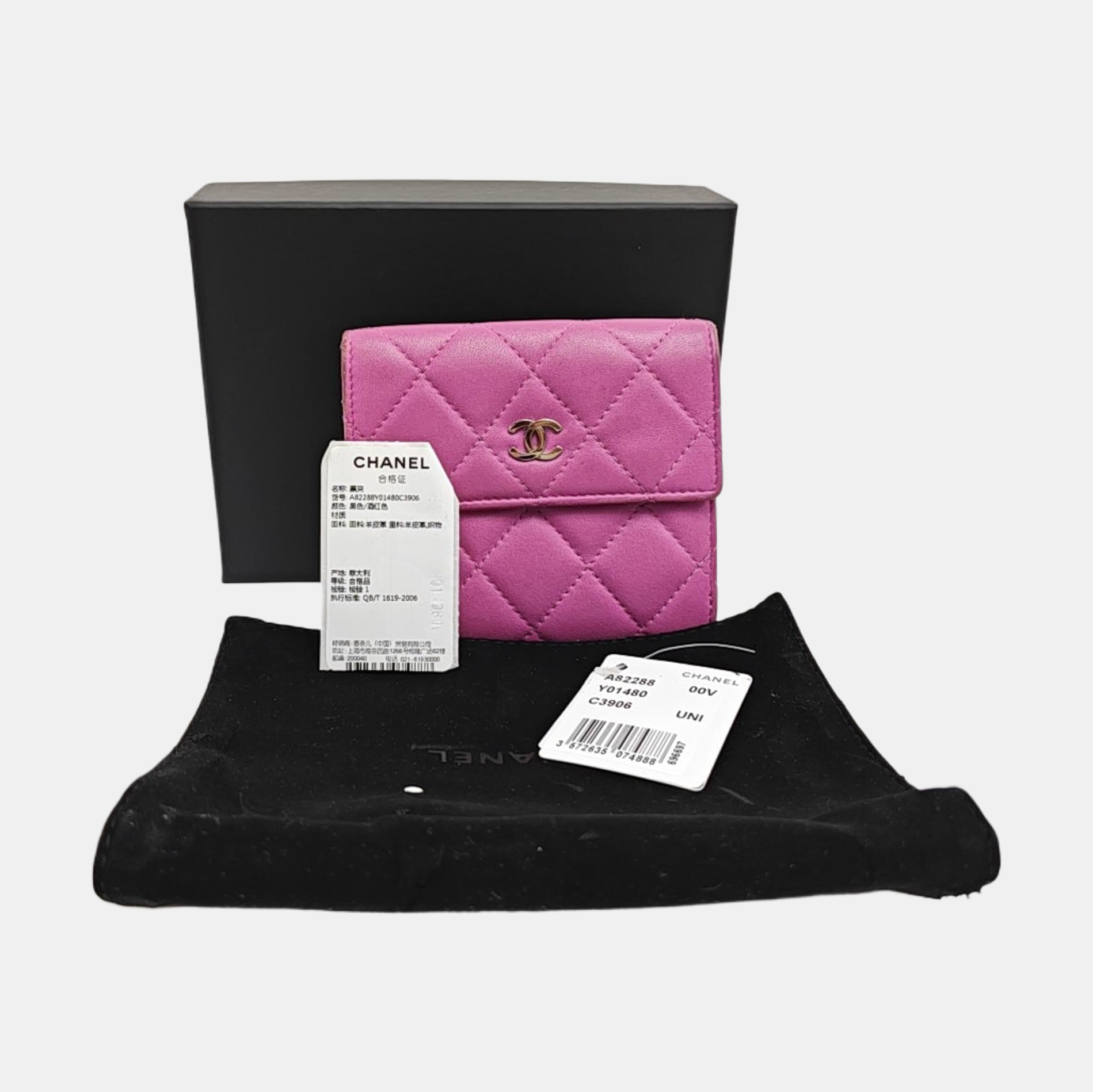 Quilted Lambskin Wallet Purple