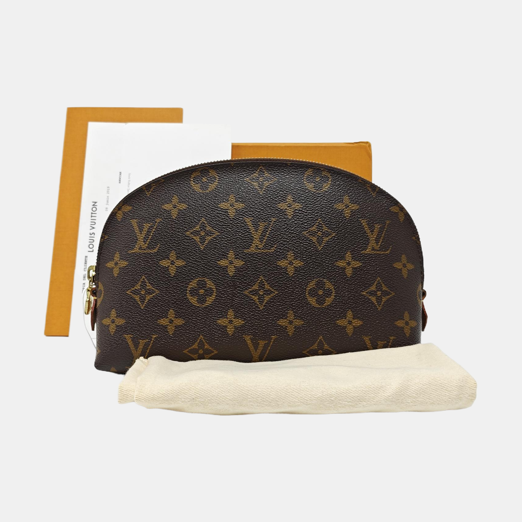 COSMETIC Monogram Coated Canvas Brown