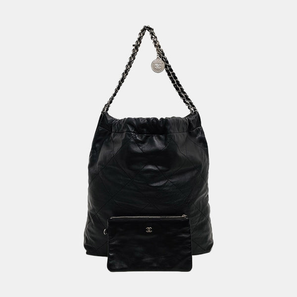 CHANEL 22 Medium Quilted Calfskin Black