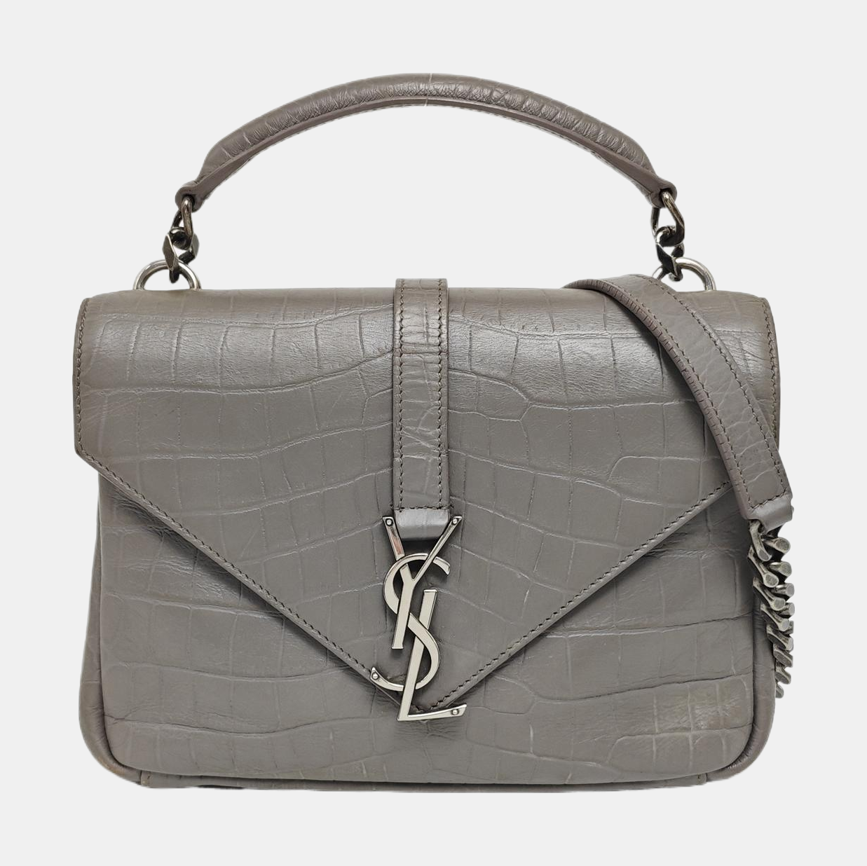 COLLEGE Medium Calfskin Gray