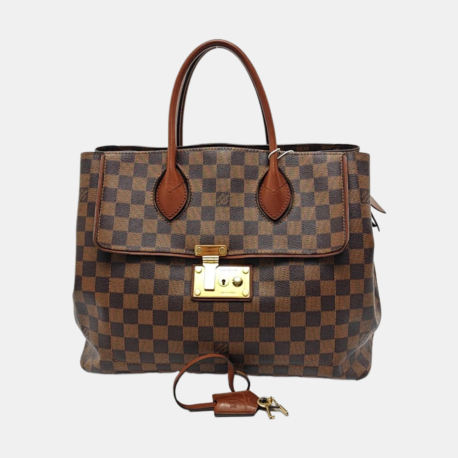 ASCOT Damier Ebene Coated Canvas Brown