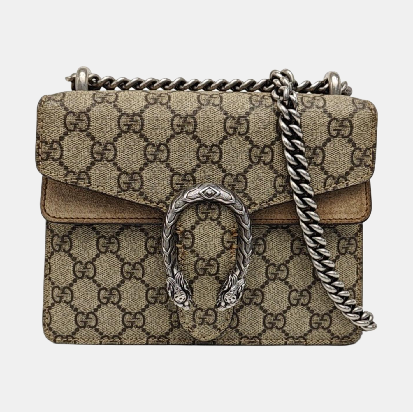 Dionysus Mini Monogram Coated Canvas Beige