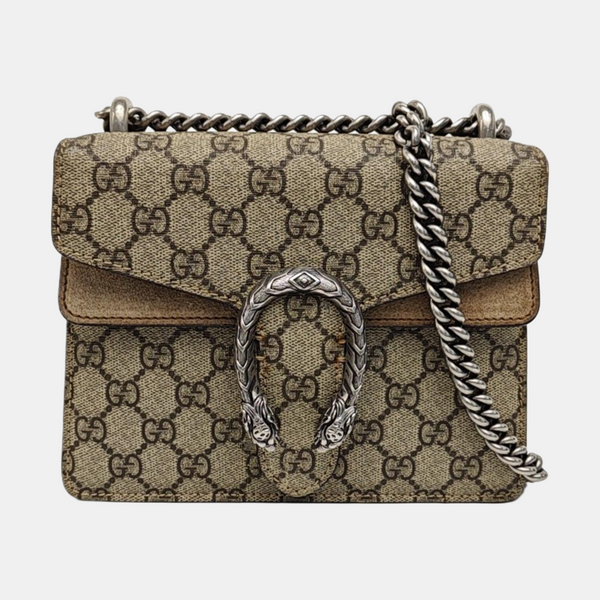 Dionysus Mini Monogram Coated Canvas Beige