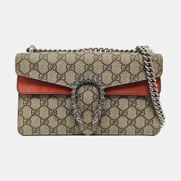 Dionysus Small Monogram Coated Canvas Beige