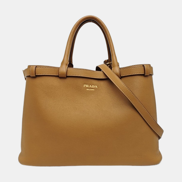Calfskin Tote Bag Medium Brown