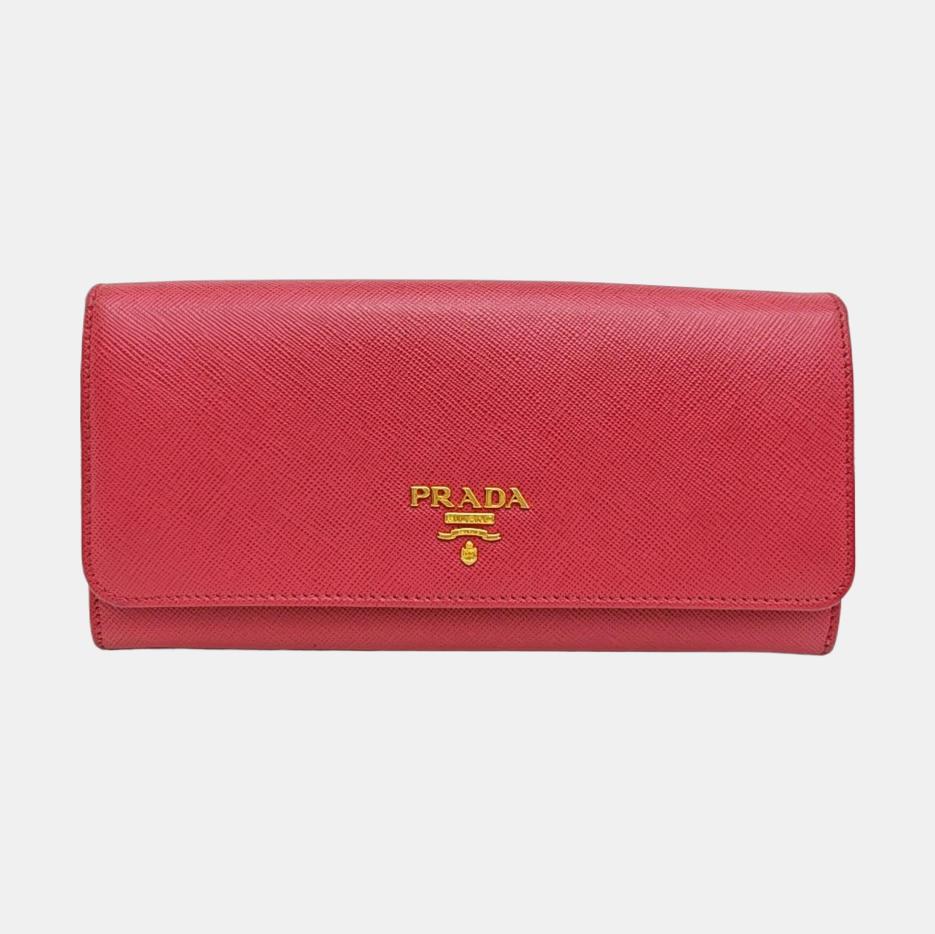 Fold Wallet Saffiano Calfskin Red Wallet
