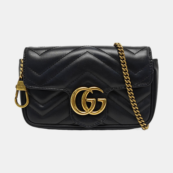 GG Marmont Mini Quilted Calfskin Black