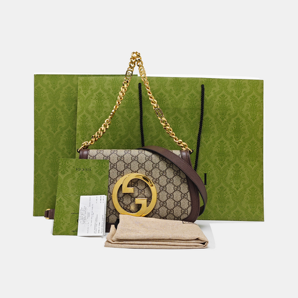 Blondie Small Monogram Coated Canvas Brown