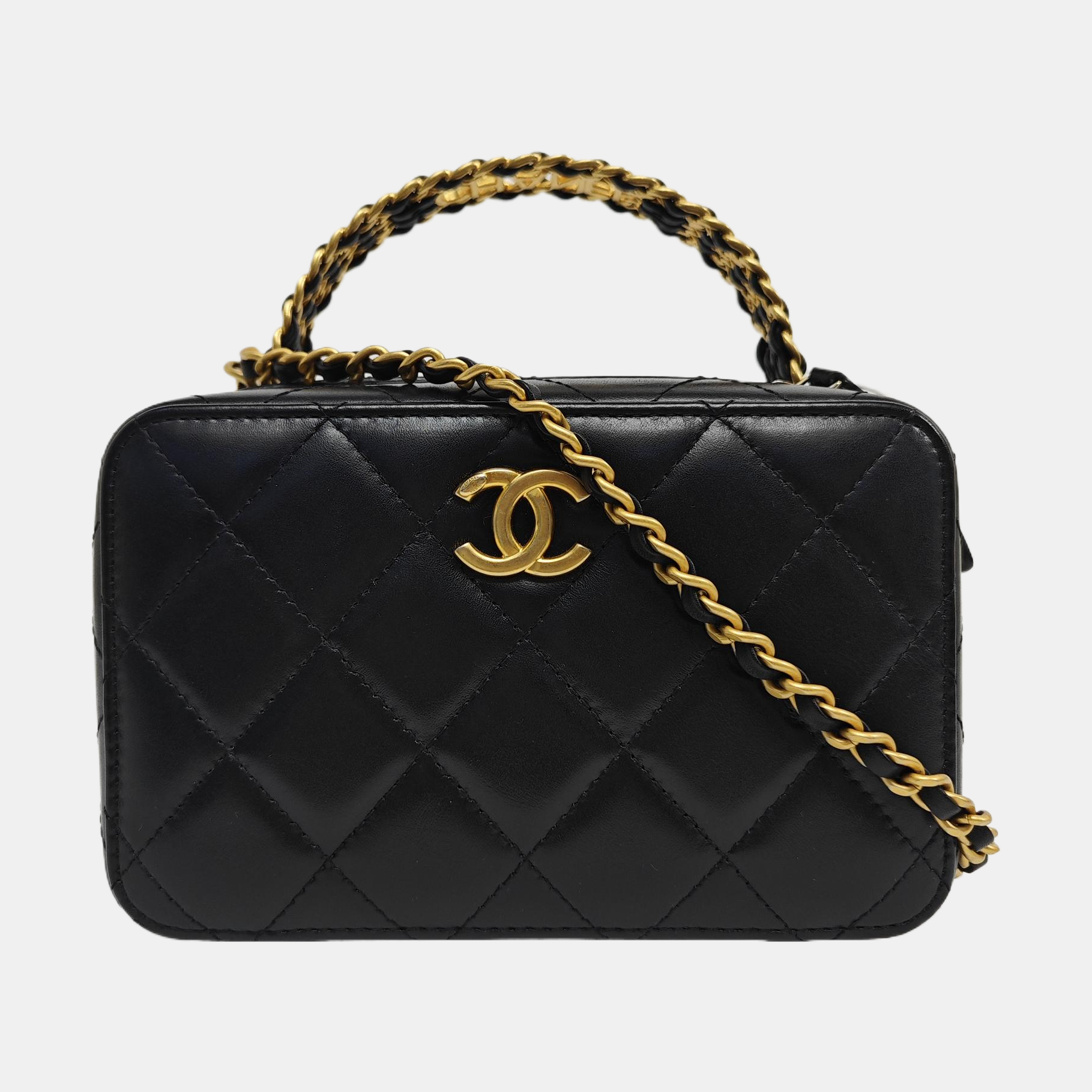 Quilted Calfskin Shoulder Bag Black