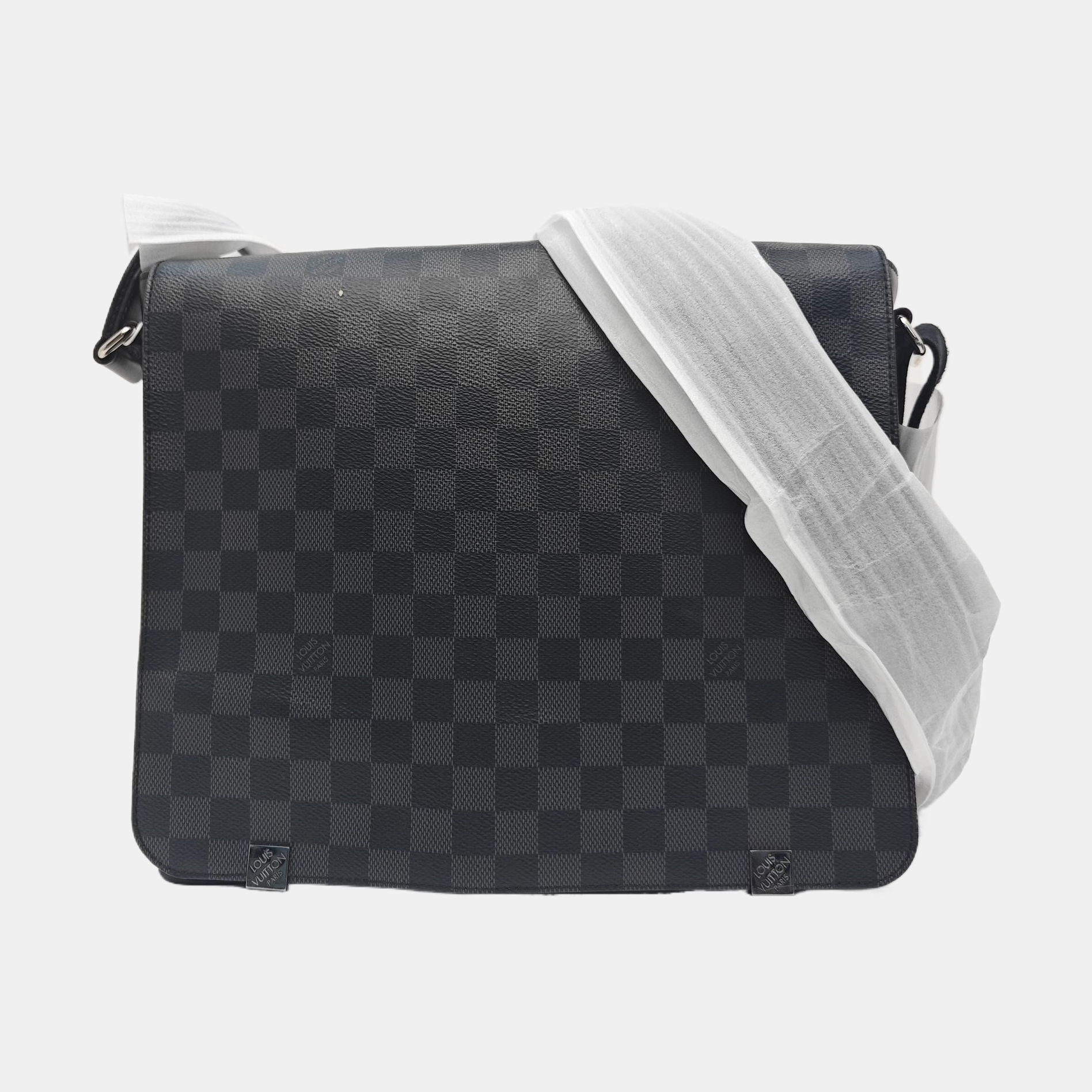 DISTRICT MM Damier Graphite Coated Canvas Gray