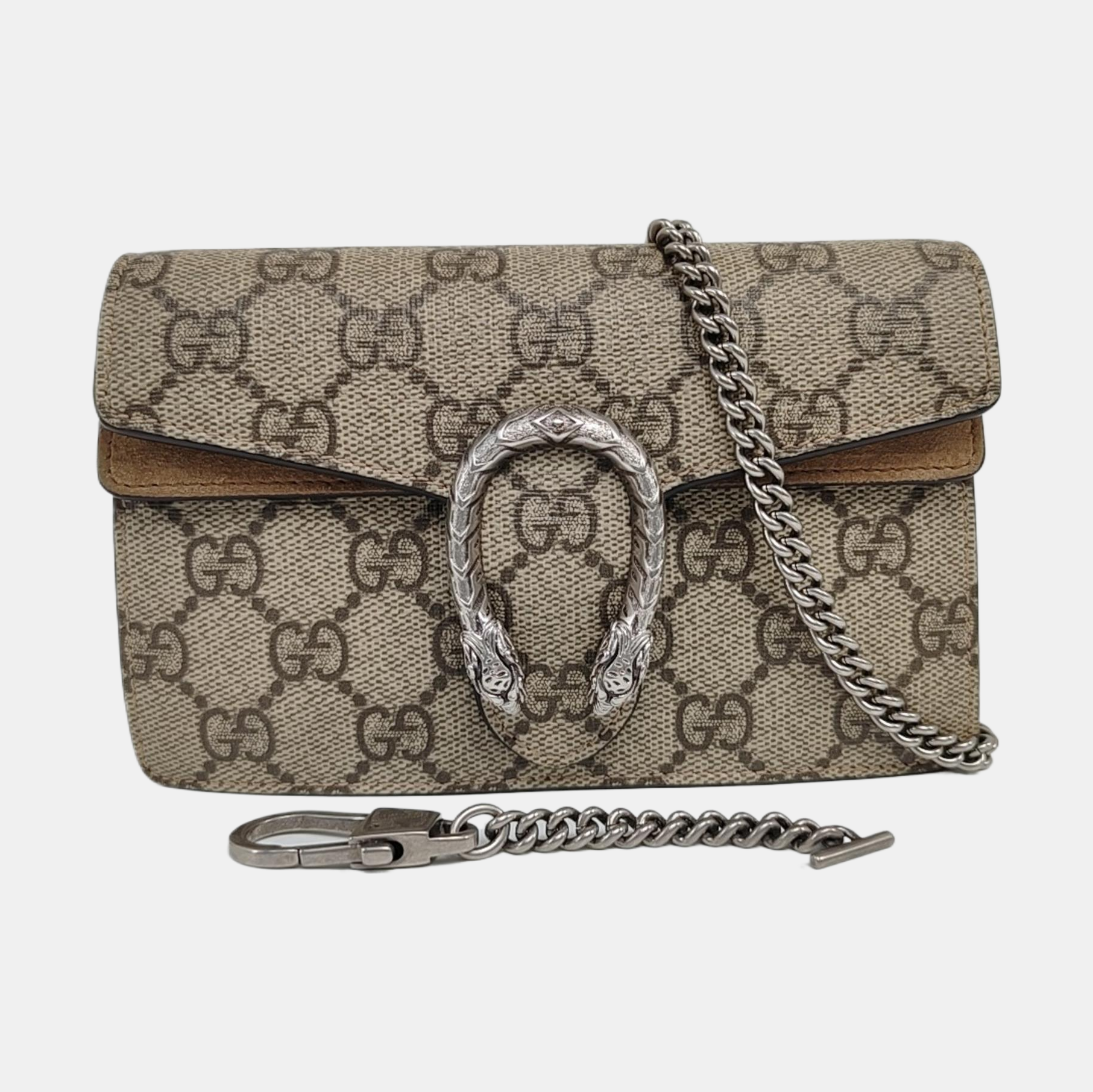 Dionysus Super Mini Monogram Coated Canvas Beige
