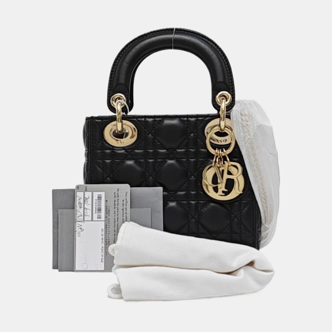 Lady Dior Mini Cannage Lambskin Black