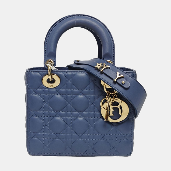 Lady Dior Small Quilted Lambskin Blue