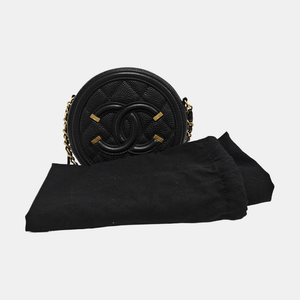 Authenticated pre-owned  FILIGREE Quilted Grained Calfskin Black - Shoulder Bag at Looply