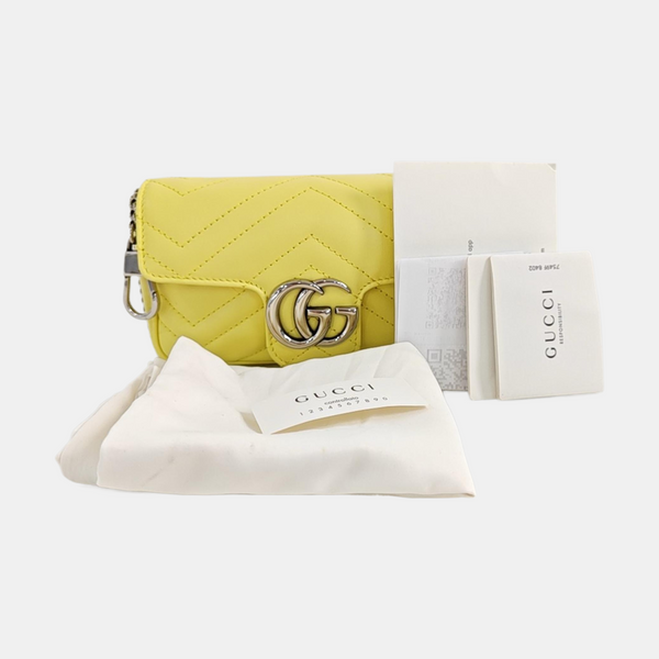 GG Marmont Mini Quilted Calfskin Yellow