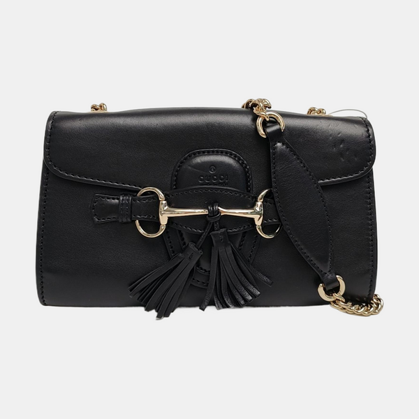 Emily Chain Calfskin Black