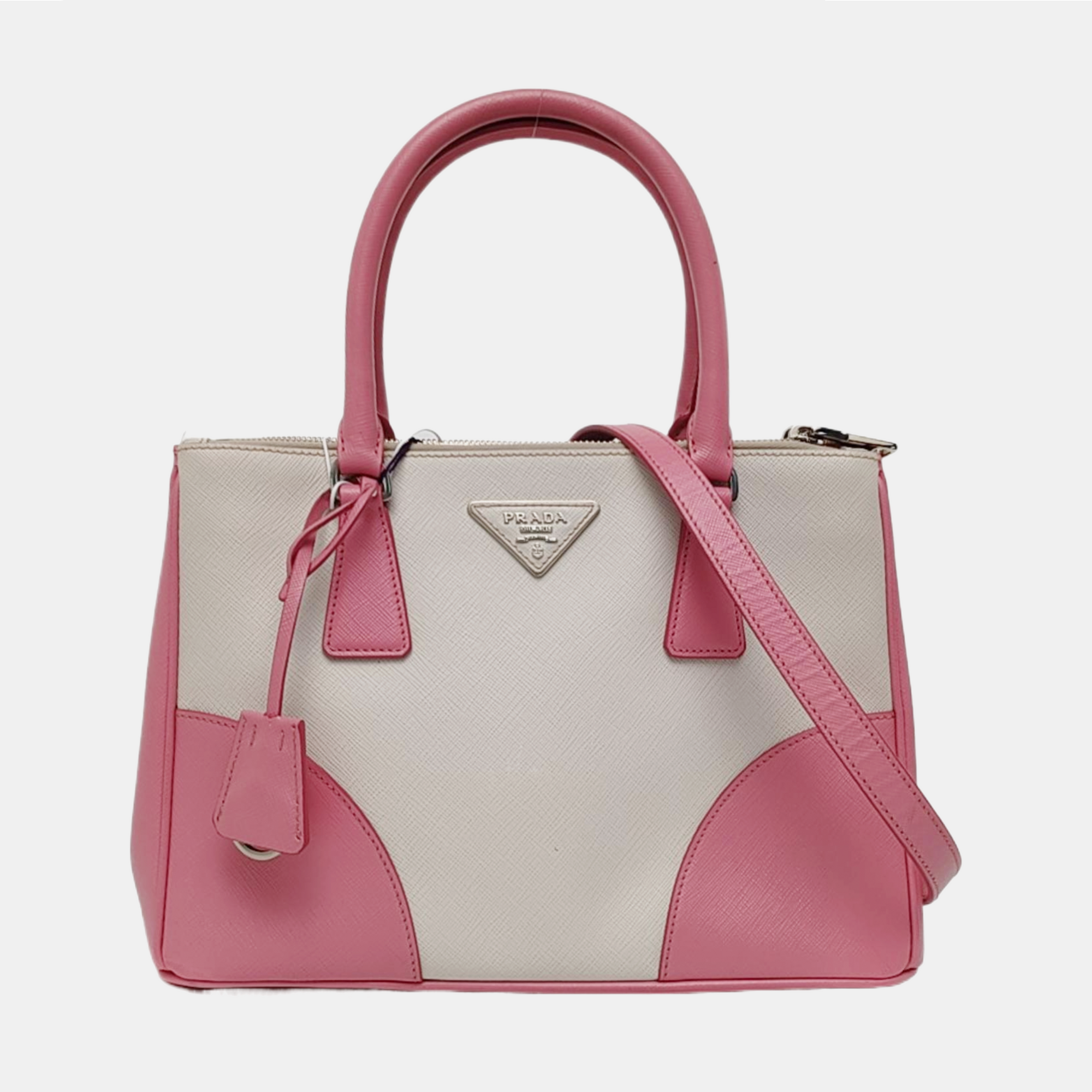 Authenticated pre-owned  Galleria Medium Saffiano Calfskin White - Tote Bag at Looply