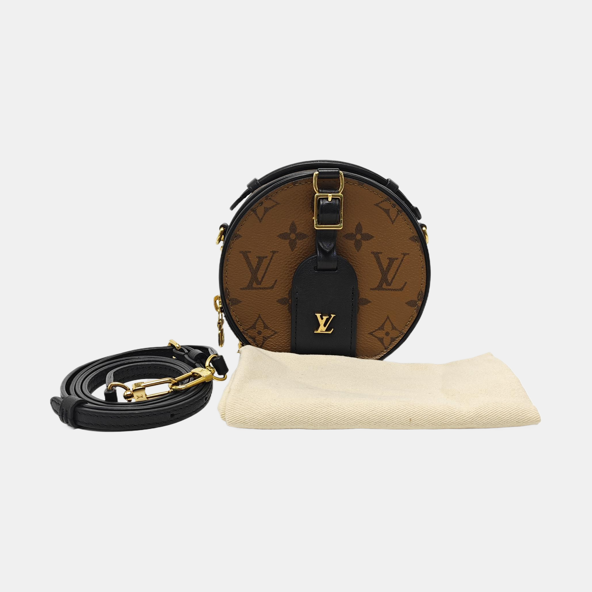 BOITE CHAPEAU Mini Monogram Coated Canvas Brown