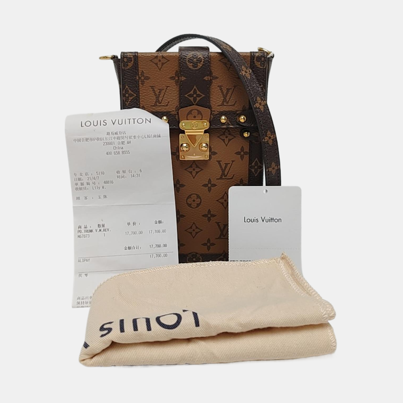 TRUNK Monogram Coated Canvas Brown
