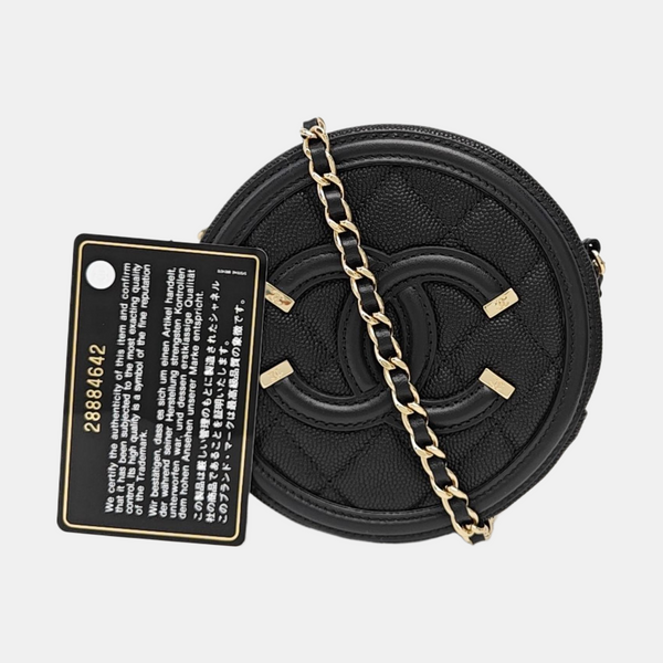 FILIGREE Quilted Grained Calfskin Black