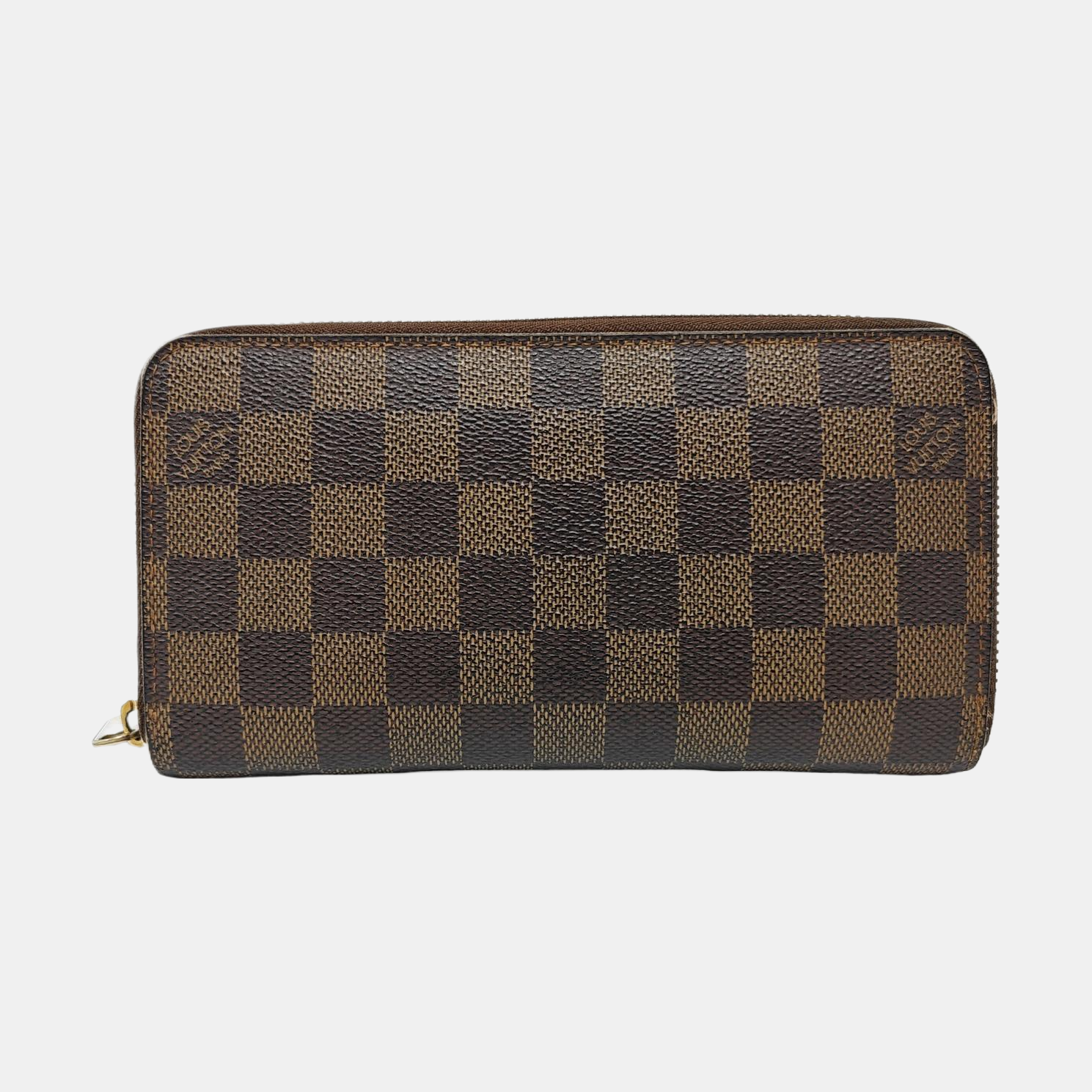 ZIPPY Damier Ebene Coated Canvas Brown Wallet