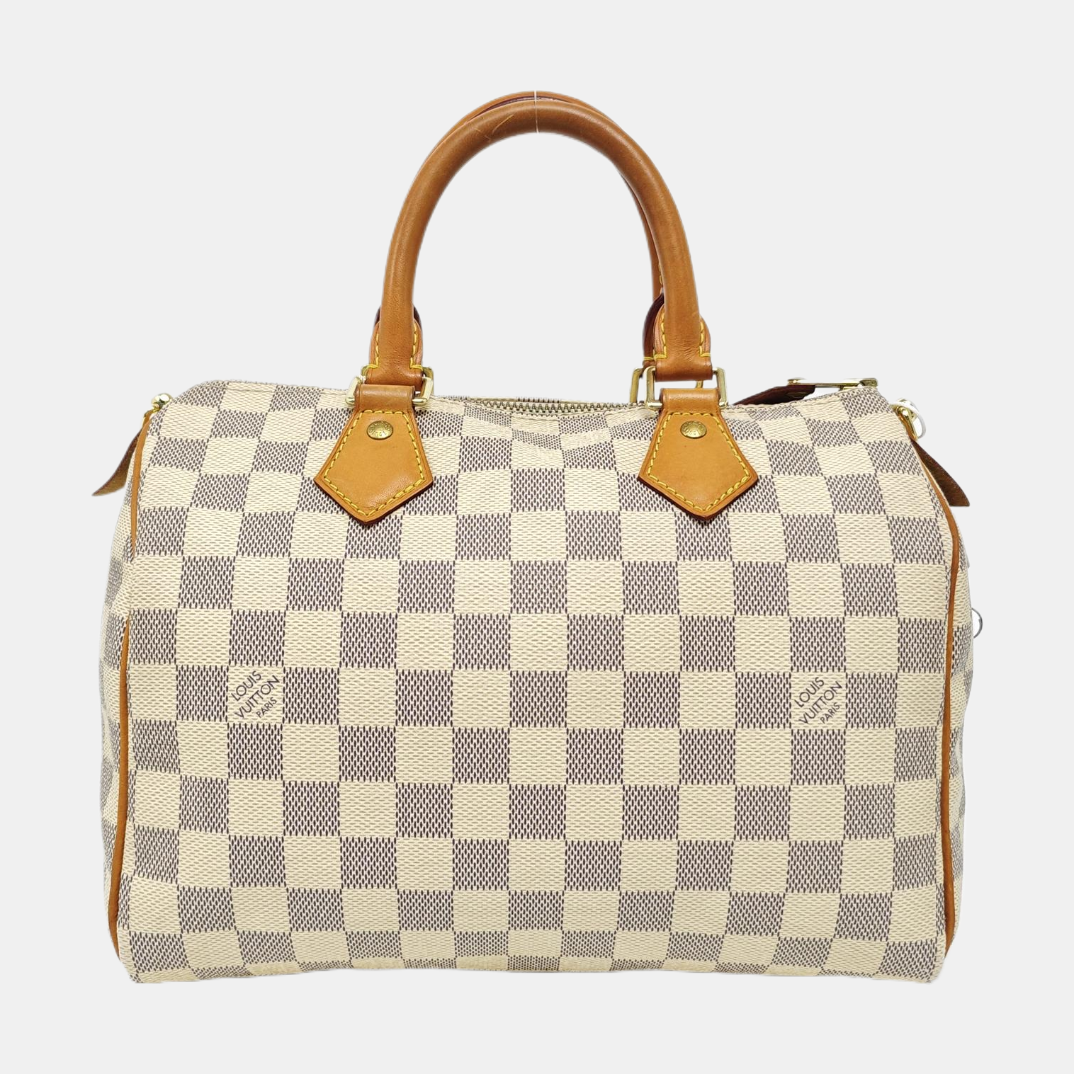 SPEEDY 25 Damier Azur Coated Canvas White