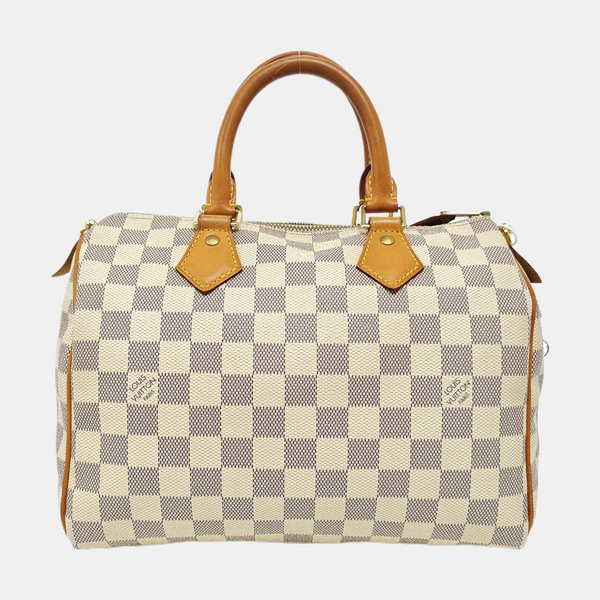 SPEEDY 25 Damier Azur Coated Canvas White