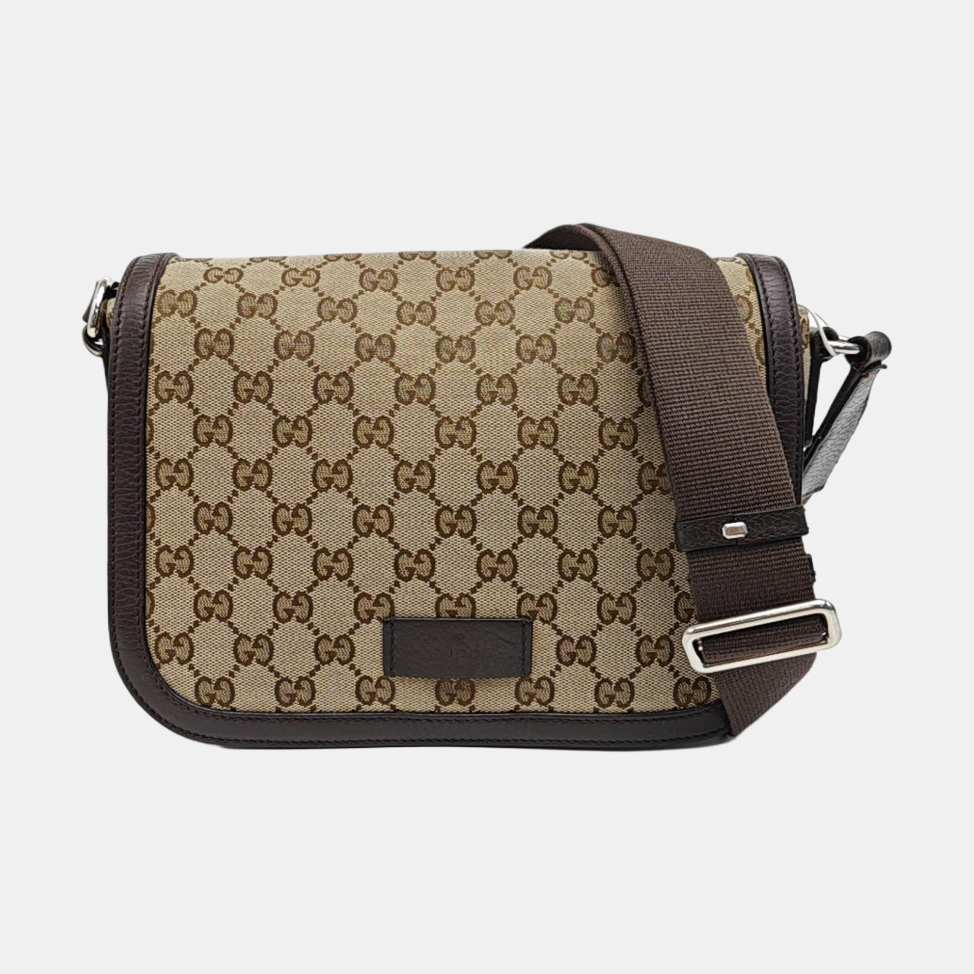 Monogram Canvas Shoulder Bag Brown