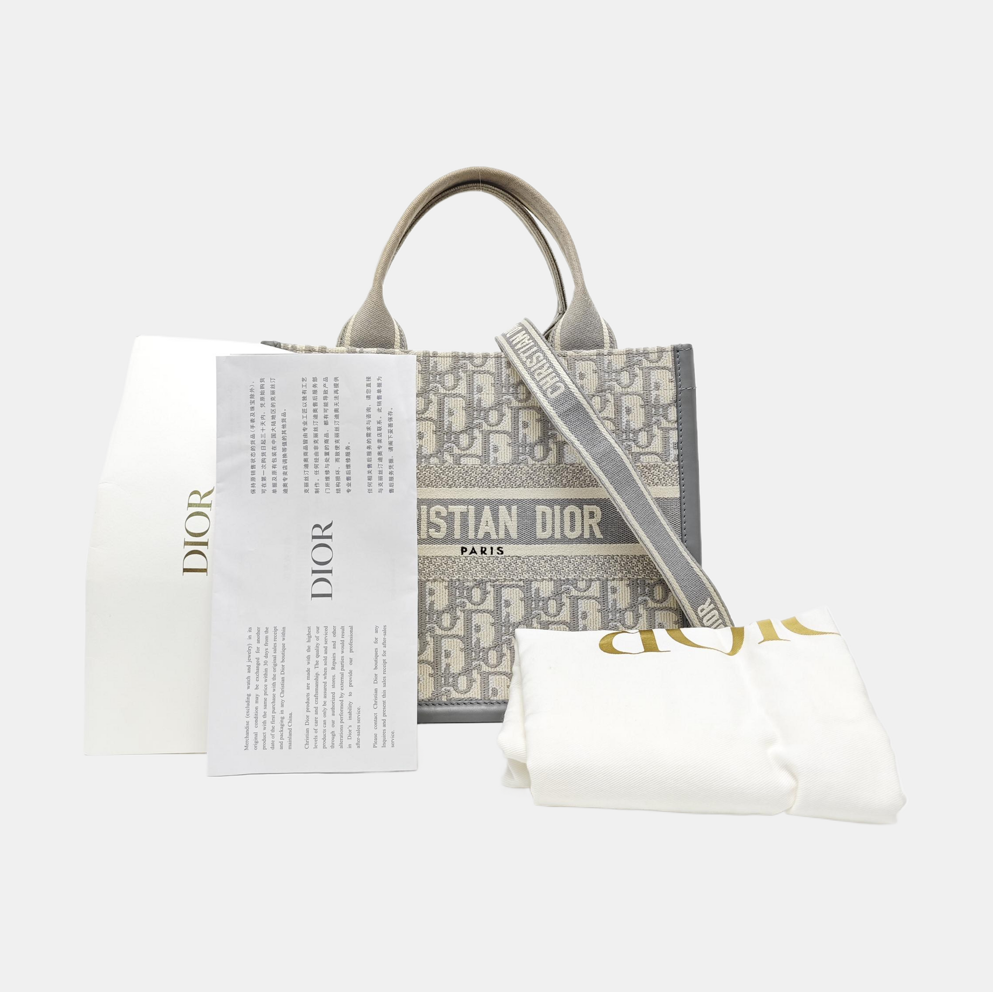 Book Tote Small Oblique Canvas Gray