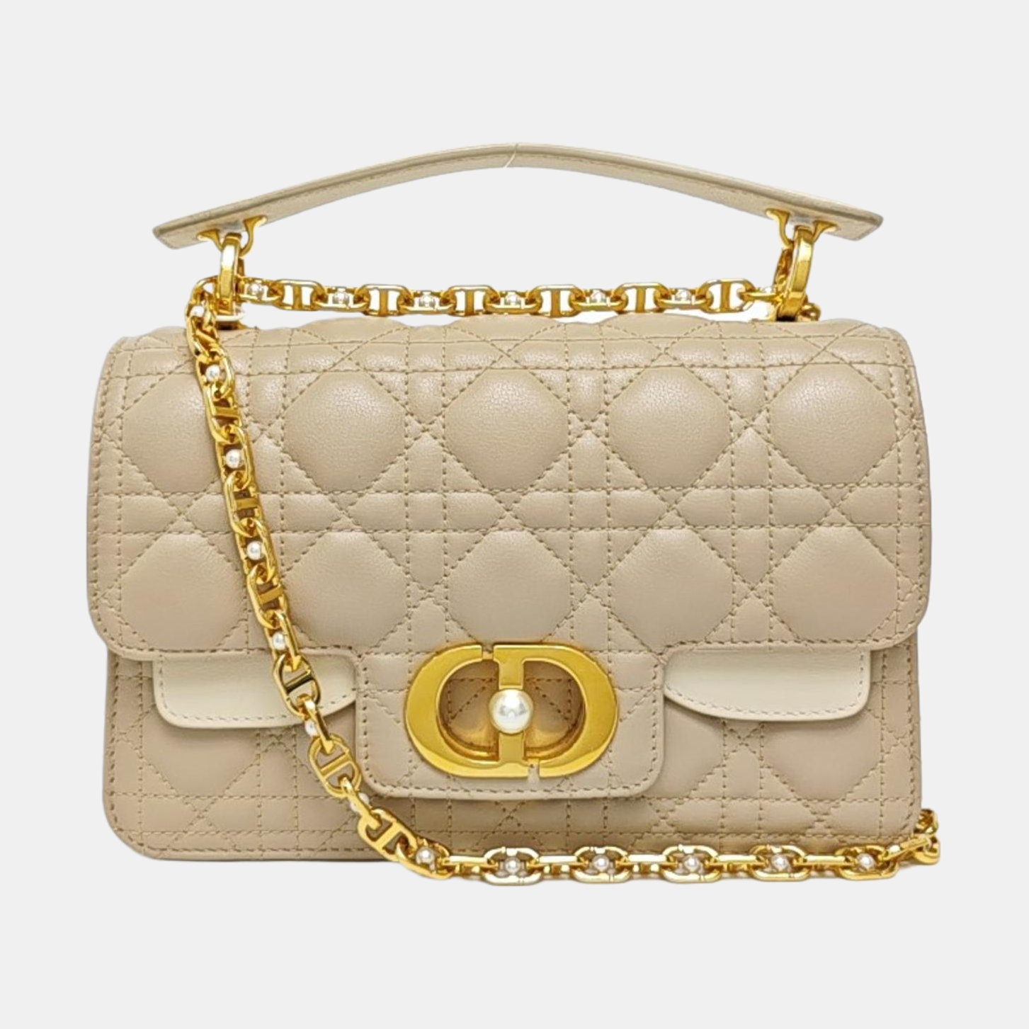 Jolie Small Cannage Calfskin Beige