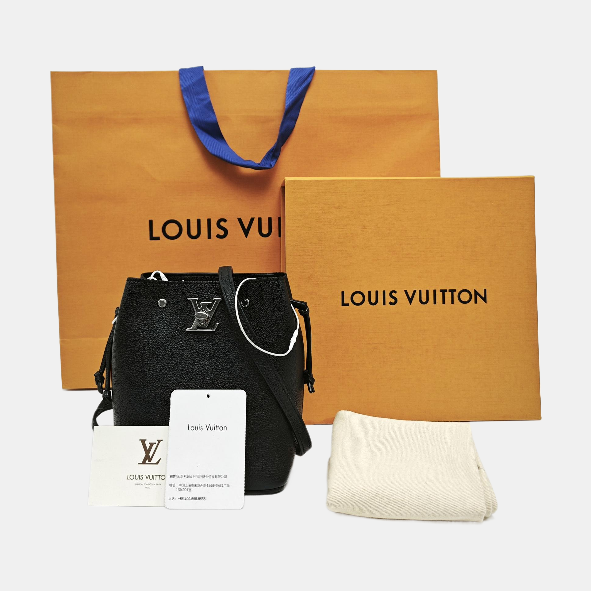 Authenticated pre-owned  LOCKME Nano Calfskin Black - Bucket Bag at Looply
